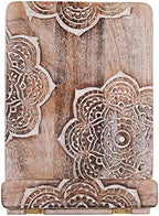 Wedding Gifts Mandala Wooden Cookbook Stand for Kitchen Counter Recipe Book Holder for Cooking, Solid Wood Chopping Board Style Foldable and Durable Recipe Holder for Tablets and Cookbooks - Image 6