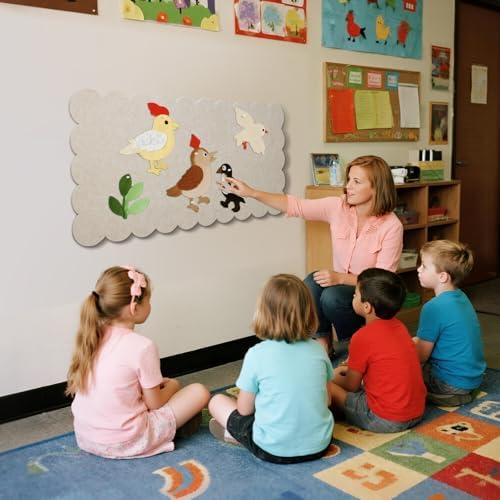 Scalloped Bulletin Board 35x18 inches, Decorative Felt Pin Board for Wall - Image 7