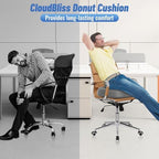 CloudBliss Donut Pillow Stadium Seat Cushion for Tailbone Pain Relief and Hemorrhoids, Memory Foam Seat Chair Cushion, Portable Seat Cushions for Bleachers, Car, Home & Office - Image 4