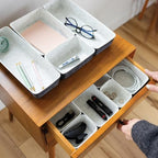 Three by Three Seattle Felt·Like·It! Felt Bins for Office, Crafts, Classroom, Living Room, Bedroom (Cream/Charcoal, 10) - Image 2