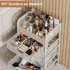 5-Tier Craft Organizer Cart with DIY Dividers,Rolling Utility Cart White - Image 3