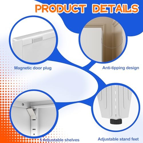 GAIOUS 75.2" Tall Metal Storage Cabinet with 2 Doors & 5 Adjustable Shelves - Image 6