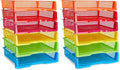 Bright Creations Teacher Supplies Letter Tray Organizer - 12-Pack Rainbow, 9 x 13 x 3 in - Stackable Paper Trays for Classroom & Teacher Desk Organizer by BrightCreations