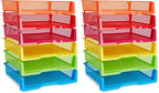 Bright Creations Teacher Supplies Letter Tray Organizer - 12-Pack Rainbow, 9 x 13 x 3 in - Stackable Paper Trays for Classroom & Teacher Desk Organizer by BrightCreations