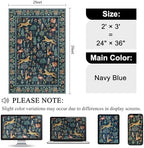 DUKINO 2x3 Entryway Rug, Washable Door Mat Animal Kitchen Rug, Navy Blue - Image 2