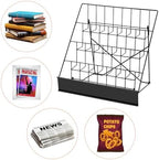QWORK 4-Tiered Metal Book Display Stand,18.4 x 16.6 x 14.5, Book Signing Wire Rack, Tabletop CD Display Magazine Rack - Image 3