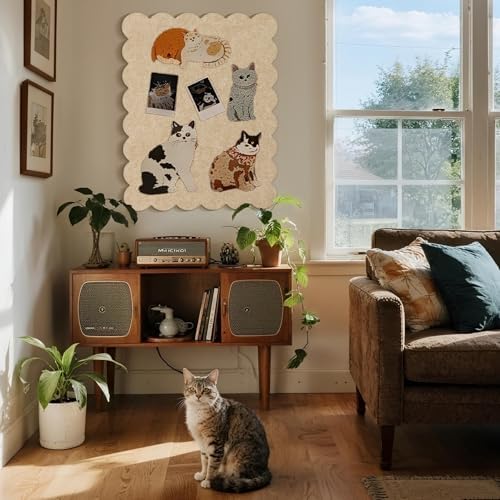 Scalloped Bulletin Board 36x24 inches, Decorative Felt Pin Board for Wall - Image 6
