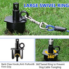Heavy Duty Dog Tie Out Stake,13.7" Spiral Ground Anchor with Swivel Ring - Image 4