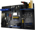 Wall Control Pegboard Organizer 4 ft. Metal Pegboard Standard Tool Storage Kit with Black Toolboard and Blue Accessories by Wall+Control