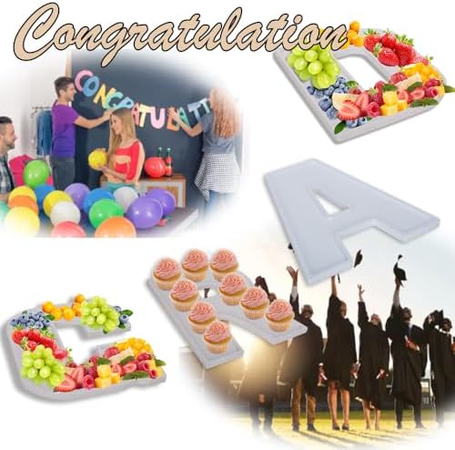 2026 Grad Letter Tray, 12 Inch 4‑Pack Wood Platter for Graduation Decor - Image 5
