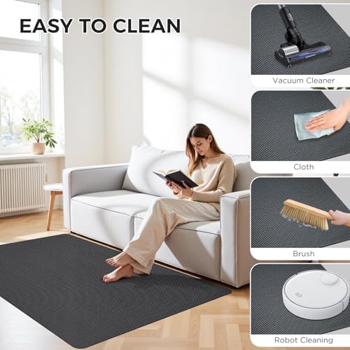 Sycoodeal Chair Mat, 40" x 55" Office Chair Mat for Hardwood and Tile Floor, Heavy Duty Floor Protector for Rolling Chairs, Non-Slip,Computer Mat for Home Office(Grey) - Image 6