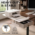 ETHU Desk Extender Tray with Storage Drawer, 25.6x11.4, White - Image 3