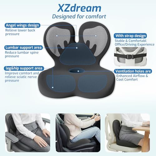 Seat Cushion with Lumbar Support Pillow,Ergonomic Chiar Cushion - Image 4