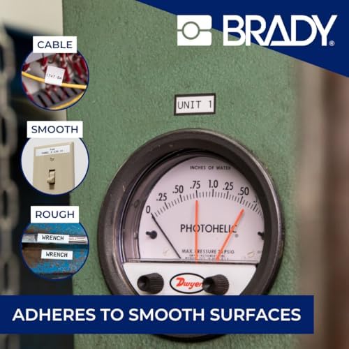 Brady Metallised Polyester Pre-Sized Labels for Label Printer BMP51/BMP53/M511-260 Self Adhesive Printer Labels - Black on Light Grey (38,10 mm (W) x 19,05 mm (H)) - M5-30-428 - Image 6