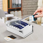 Acrimet Index Business Card Size File Holder Organizer Box Metal Base Heavy Duty (AZ Index Cards and Divider Included) (White Color with Clear Crystal Plastic Lid Cover) - Image 4
