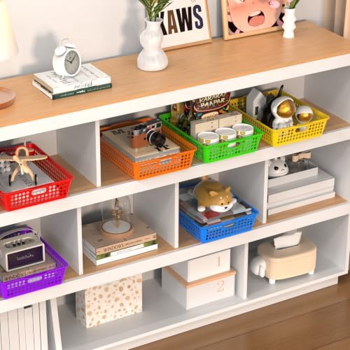 QRRICA 18 Pack Plastic Classroom Storage Baskets, Paper Trays for Classroom Organization & Turn in Trays for Teachers, Students, Desk Organizer Bin 13.8x10.6x3.1 Inch - Image 5