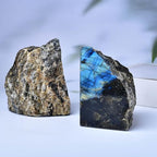 Labradorite Bookends Decorative Blue Crystal Stone Book Holders Heavy Duty - Image 5