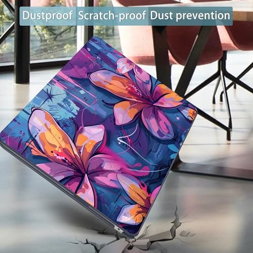 Mektron for 2026/2025/2024/2023 MacBook Air 15 INCH M5 A3448 /M4 A3241 /M3 A3114 /M2 A2941 Case, Printed Plastic Hard Shell Cover with 15.3" Liquid Retina Display Touch ID, Graffiti Flower - Image 6