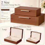 Decorative Storage Boxes with Lids, 2 Pack, PU Leather Organizer Bins - Image 6