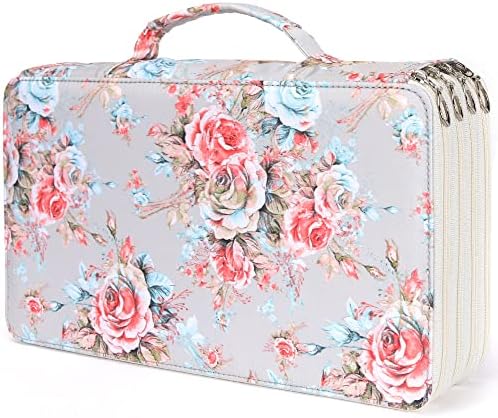 Vomgomfom PU Leather Pencil Case, Holds 100 Markers/300 Pens,Gray Rose by Vomgomfom