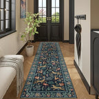 DUKINO 2.6x10 Washable Runner Rug Non Slip Animal Rug for Hallway Navy Blue - Image 3