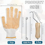 1000Pcs Double Loop 6 Inch Wire Rebar Ties, 16 Gauge Cable Rebar Ties with Wire Tie Twister Tools and Gloves for Securing Reinforcing Steel Bars - Image 2