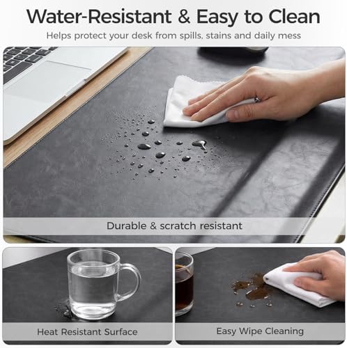 Magnetic Desk Mat System with Wrist Support 80×40cm, Premium Leather Desk Pad with Magnetic Accessories, Waterproof Non-Slip Desk Organizer for Office & Gaming - Image 4