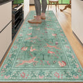 DUKINO 2x6 Runner Rug, Washable Animal Kitchen Rugs Non Slip, Teal by DUKINO