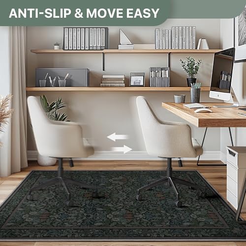 36"x48" Office Chair Mat for Hardwood Floor, Non-Slip Washable Dark Green - Image 4