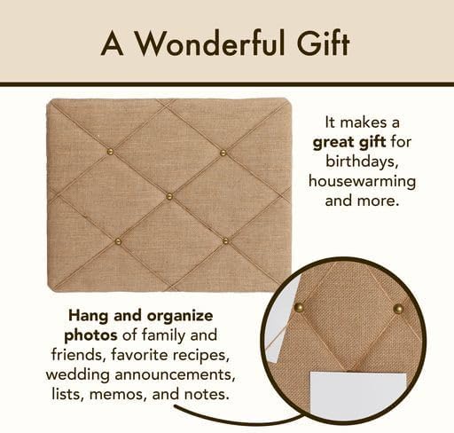 Burlap Bulletin Picture & Memo Board, 19.75 x 15.75 in - Image 5