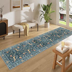 DUKINO 2x8 Washable Runner Rug, Non Slip Animal Kitchen Runner Rug, Blue - Image 3