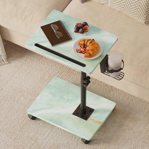TV Dinner Tray Table, C Shaped TV Trays on Couch, Oak - Image 2