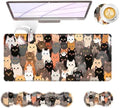 Large Keyboard Mouse Pad Set, Extended Mouse Pad+Keyboard Wrist Rest Support, Memory Foam Ergonomic Easy Typing, 4Pcs (31.5×11.8 in) Desk Pad Set for Office Home,Colorful Cats by Unknown