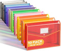 Deli 10 Pack Plastic Expanding File Folder, Colorful File Folder Organizer by delioffice