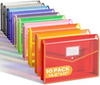 Deli 10 Pack Plastic Expanding File Folder, Colorful File Folder Organizer by delioffice