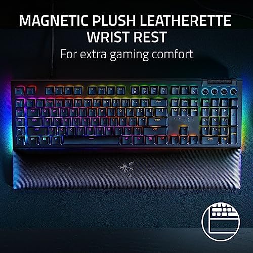 Razer BlackWidow V4 Mechanical Gaming Keyboard: Yellow Switches Linear & Silent-Chroma RGB - 6 Macro Keys - Magnetic Wrist Rest - Doubleshot ABS Keycaps - Multi-Function Roller &Media Keys (Renewed) - Image 5