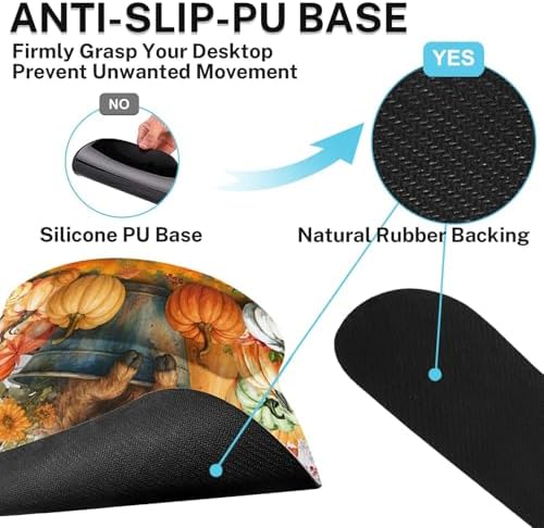 Britimes Keyboard Mouse Pad Set, 4 in 1 Desk Mat Set, Highland Cow Fall - Image 5