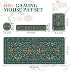 iCasso Mouse Pad with Wrist Rest,Ergonomic Large Desk Mat Set, Deep Green - Image 2