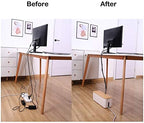 Changsuo Cable Management Box Set Cable Organizer Boxes for Extension Cord Power Stripe Surge Protector Wire Management Organizer Cover Hider for Desk Home Office Kitchen (Small & Large White) - Image 2