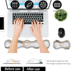 Keyboard Wrist Rest and Mouse Pad Wrist Support Set,Ergonomic Memory Foam Wrist Pad & Non Slip Base for Home Office Working Studying Easy Typing,White Gold Marble - Image 5