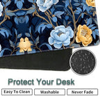 31.5"x 11.8" Oversized Gaming Mouse Pad Set, Ergonomic Keyboard and Mouse Wrist Rest + Cup Holder, Non-Slip Desktop Pad, Suitable for Home and Office Use, Blue Peony - Image 7