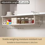Extendable Under Shelf Storage Basket, Hanging Baskets Under Cabinet Shelf Organizer, for Cabinet Pantry Kitchen Cupboard Desk Counter Bookshelf Space Saver Heavy Duty Slide-in (Black, 1 Pack) - Image 3