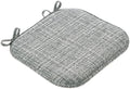 Sweet Home Collection Chair Cushion Memory Foam Pads with Ties Honeycomb Pattern Slip Non Skid Rubber Back Rounded Square 16" x 16" Seat Cover, 4 Pack, Aria Multi Gray by SweetHomeCollection