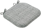 Sweet Home Collection Chair Cushion Memory Foam Pads with Ties Honeycomb Pattern Slip Non Skid Rubber Back Rounded Square 16" x 16" Seat Cover, 4 Pack, Aria Multi Gray by SweetHomeCollection