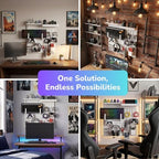 Keepo Peg Board Wall Organizer for Gaming Setup, Pegboard with Adhesives & Screw Mounts, Includes Peg Board Accessories for Gaming Accessories, Tech Storage & Office Organization (White, 22″×22″) - Image 7