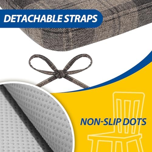 AAAAAcessories Chair Cushions for Dining Chairs, 17 x 16 x 2 in, Set of 6 - Image 5