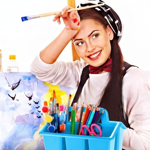 GlikCeil 24 Pcs Classroom Caddy Storage Basket with Handle,Multicolor - Image 7