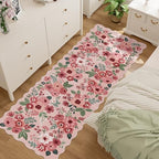 DUKINO 2.6x8 Runner Rug, Floral Washable Kitchen Rugs Non Slip, Pink by DUKINO