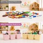 6 Pack Classroom Caddy with Handle, 6 Compartment (Pink Purple) - Image 4