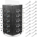 Geelin Metal Pegboard Display with 50 Hooks, 9.8 x 9.8 x 20.5 in Rotating Display Stand Racks for Craft Shows Pegboard Organizer with Peg Hooks for Jewelry Organizing Retail(Black) by Geelin